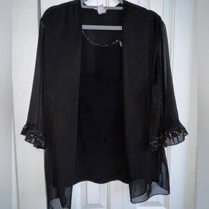Fashion One 3XL black dressy blouse